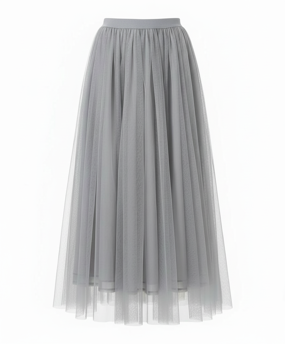 Abito midi aderente a maniche lunghe da donna | Gonna trasparente