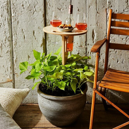 Faltbarer Picknicktisch aus Holz mit Integriertem Weinhalter – Ideal für Outdoor-Aktivitäten und Snacks