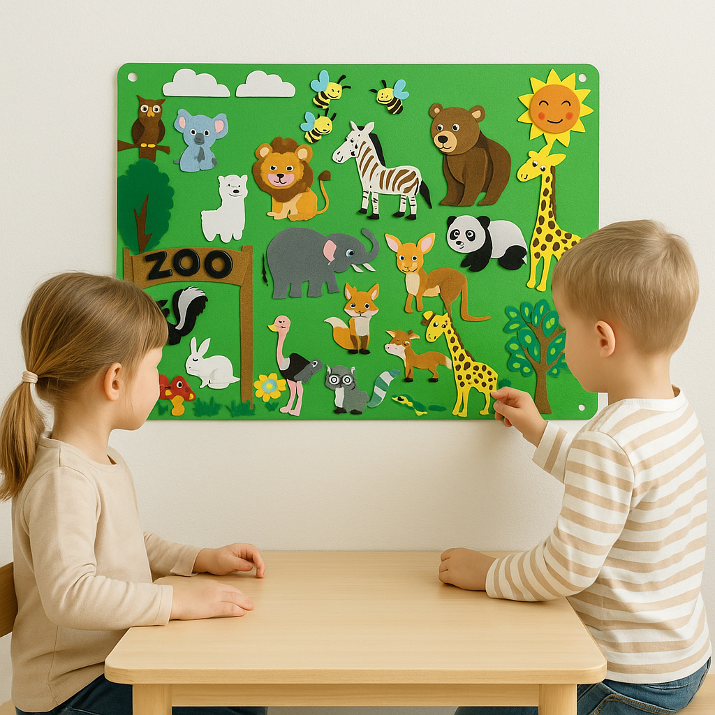 Filztafel für Kinder – Interaktives Spielzeug zur Förderung der Kreativität und kognitiven Fähigkeiten, BPA-frei, wiederverwendbar