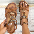 Flache Sandalen mit Strass | Sommer Schuhe für Damen im Boho Stil