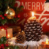 Flammenlose LED-Kerze in Tannenzapfenform – Warmes Weihnachts-Tisch-Nachtlicht