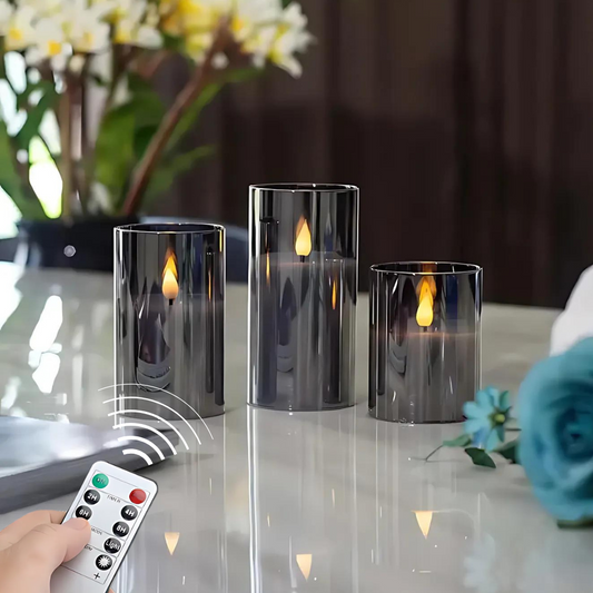 Flammenlose LED-Kerzen im Set mit Fernbedienung und Timer – realistischer Flammeneffekt für Gemütlichkeit