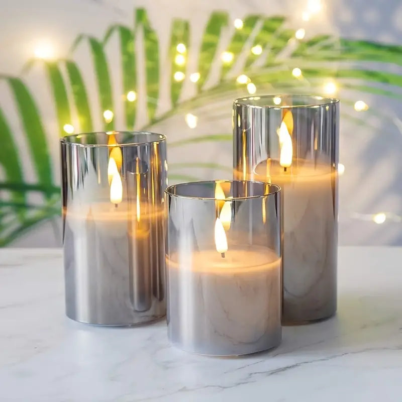 Flammenlose LED-Kerzen im Set mit Fernbedienung und Timer – realistischer Flammeneffekt für Gemütlichkeit