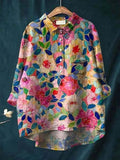 Damen Blumenbluse mit elegantem Design