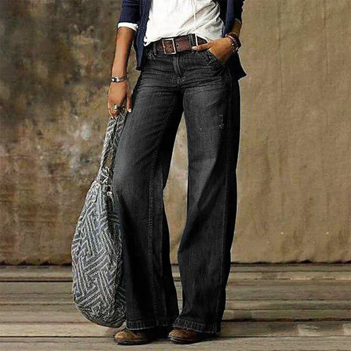 Damen Weite Passform Weites Bein Jeans | Freizeit Hose