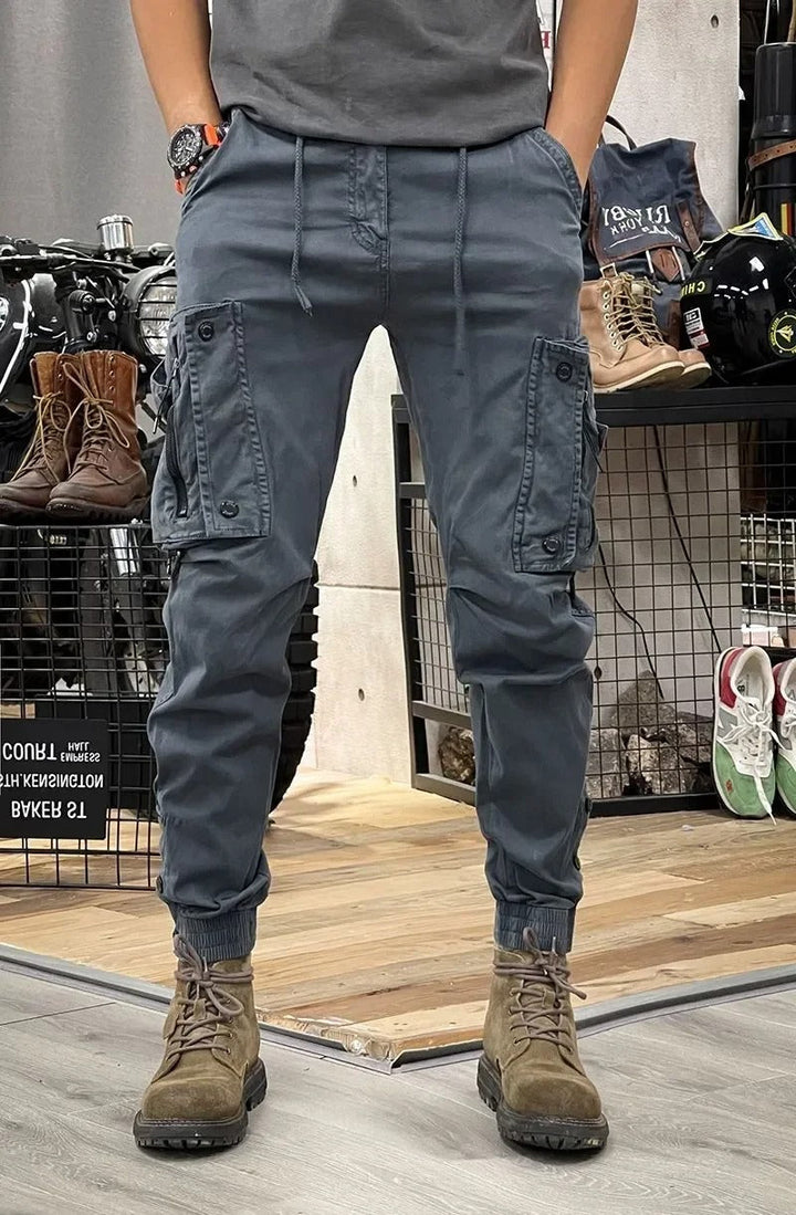 Herren-Cargohose mit aufgesetzten Taschen vorne | Schlank Passform
