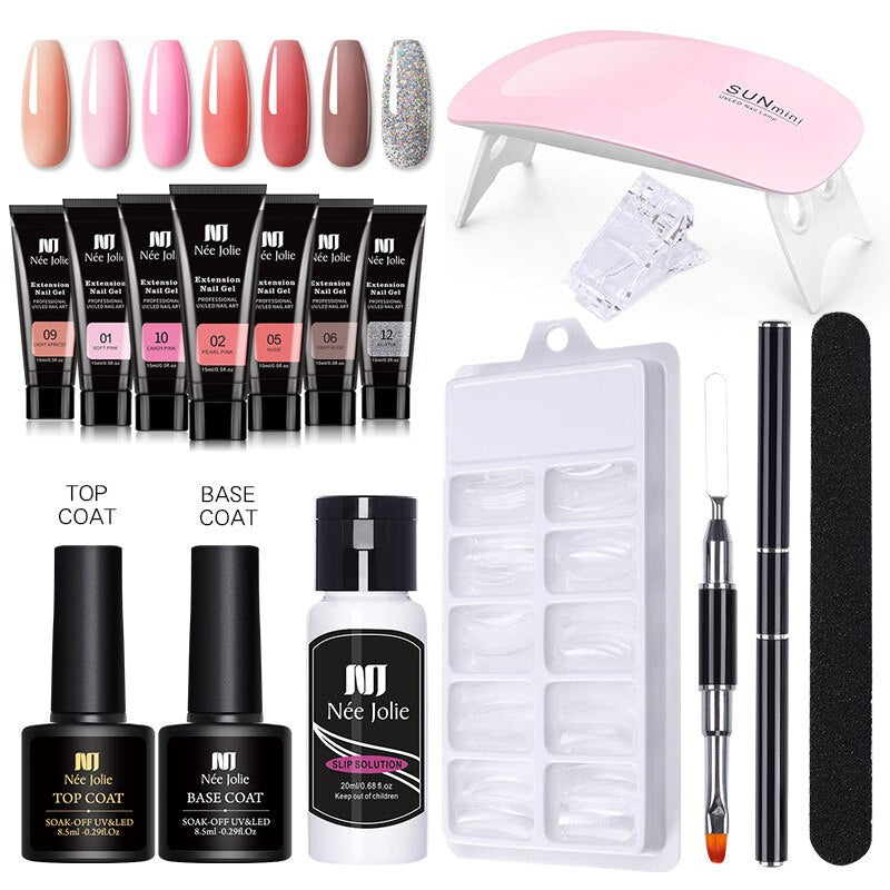 Gel-Nagellack-Set mit UV-Lampe – 7 Farben für professionelle Maniküren und kreative Nageldesigns