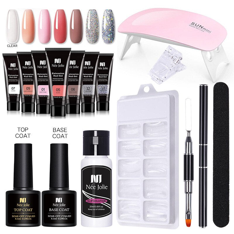 Gel-Nagellack-Set mit UV-Lampe – 7 Farben für professionelle Maniküren und kreative Nageldesigns