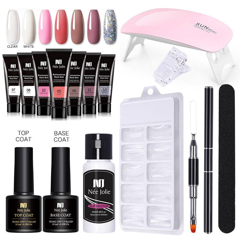 Gel-Nagellack-Set mit UV-Lampe – 7 Farben für professionelle Maniküren und kreative Nageldesigns