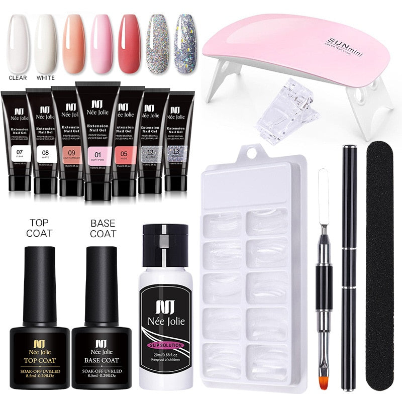 Gel-Nagellack-Set mit UV-Lampe – 7 Farben für professionelle Maniküren und kreative Nageldesigns