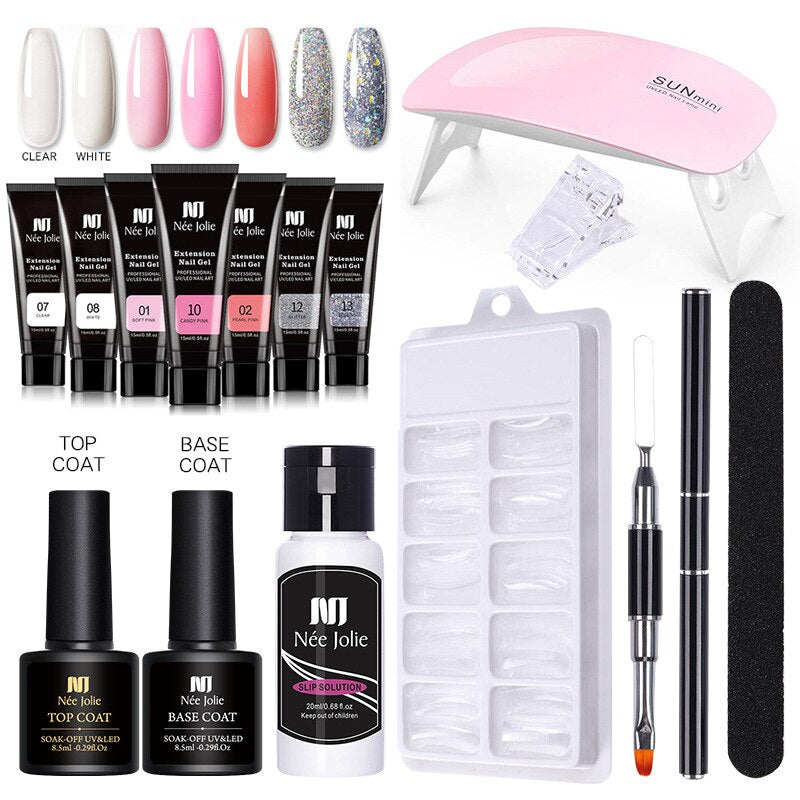 Gel-Nagellack-Set mit UV-Lampe – 7 Farben für professionelle Maniküren und kreative Nageldesigns