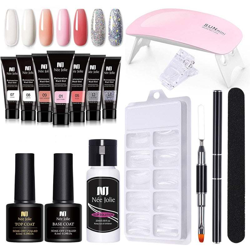 Gel-Nagellack-Set mit UV-Lampe – 7 Farben für professionelle Maniküren und kreative Nageldesigns