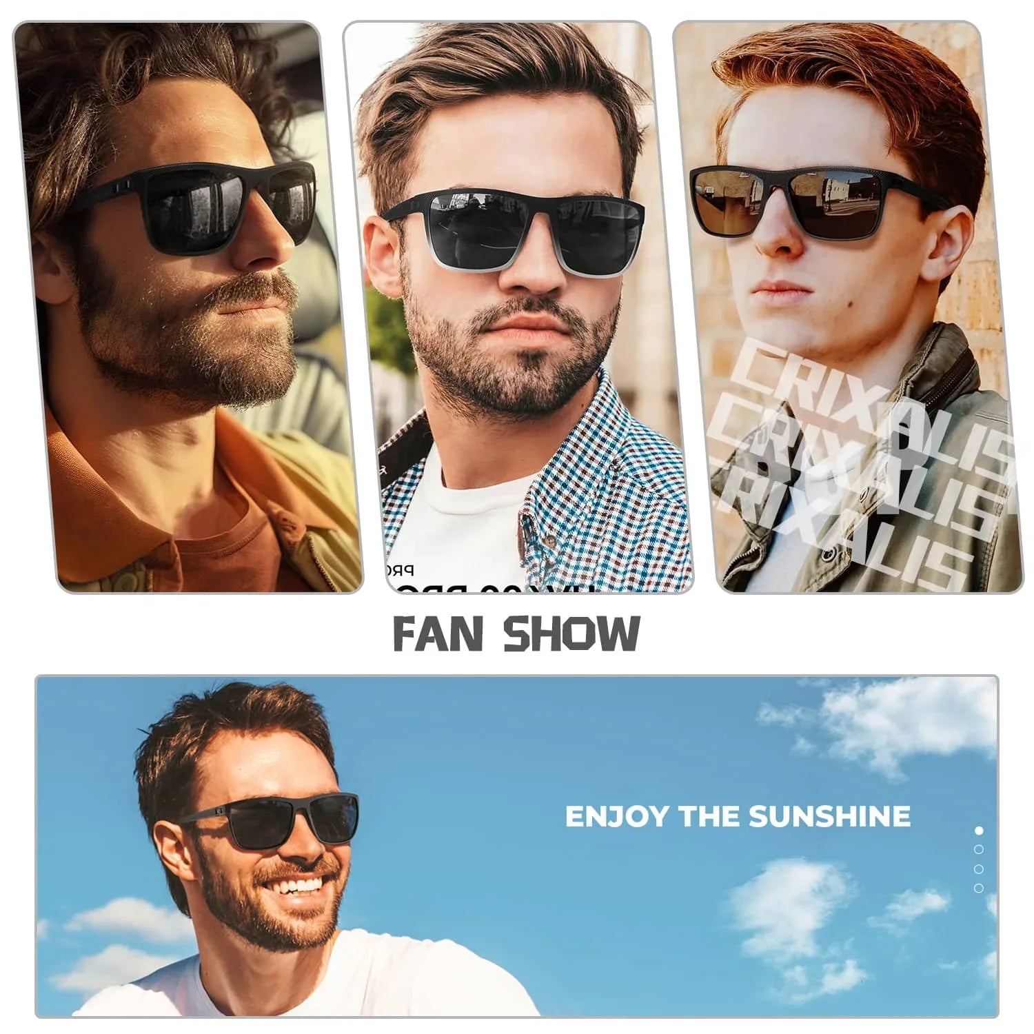 Gepolarisierte Sonnenbrille | Unisex Sonnenbrille Herren und Damen im 3er Set | Max