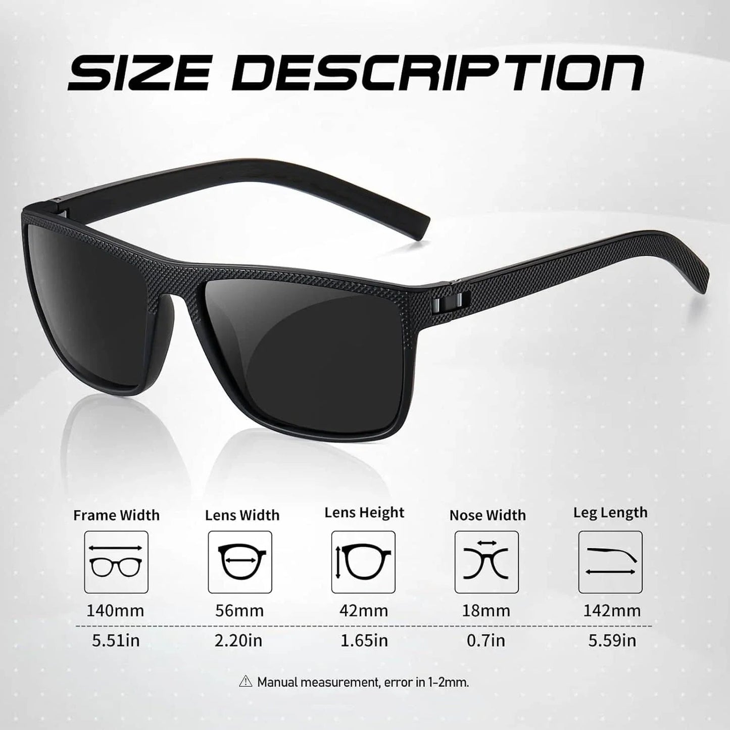 Gepolarisierte Sonnenbrille | Unisex Sonnenbrille Herren und Damen im 3er Set | Max