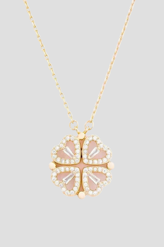 Glücks-Herz Halskette Damen aus 18K Gold – Handgemachte Kette mit Verstellbarer Länge und Cubic Zirconia