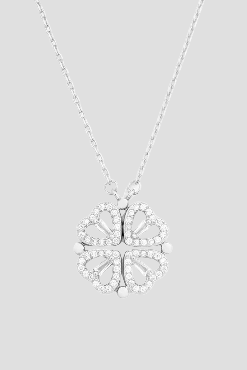 Glücks-Herz Halskette Damen aus 18K Gold – Handgemachte Kette mit Verstellbarer Länge und Cubic Zirconia