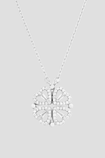Glücks-Herz Halskette Damen aus 18K Gold – Handgemachte Kette mit Verstellbarer Länge und Cubic Zirconia