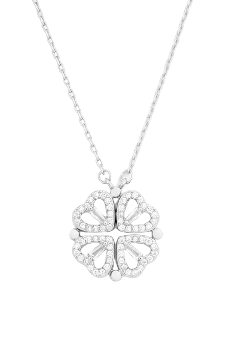 Glücks-Herz Halskette Damen aus 18K Gold – Handgemachte Kette mit Verstellbarer Länge und Cubic Zirconia