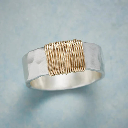 Goldfaden Ring | Schmuck für Damen | Handgefertigt aus Silber für besondere Anlässe
