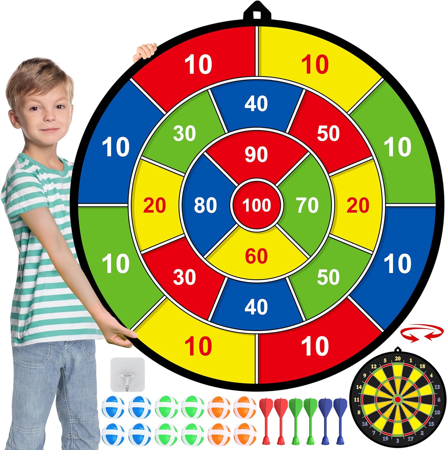 Große Doppel-Dartscheibe für Kinder – sicher und lehrreich, ideal für drinnen und draußen, ab 3 Jahren