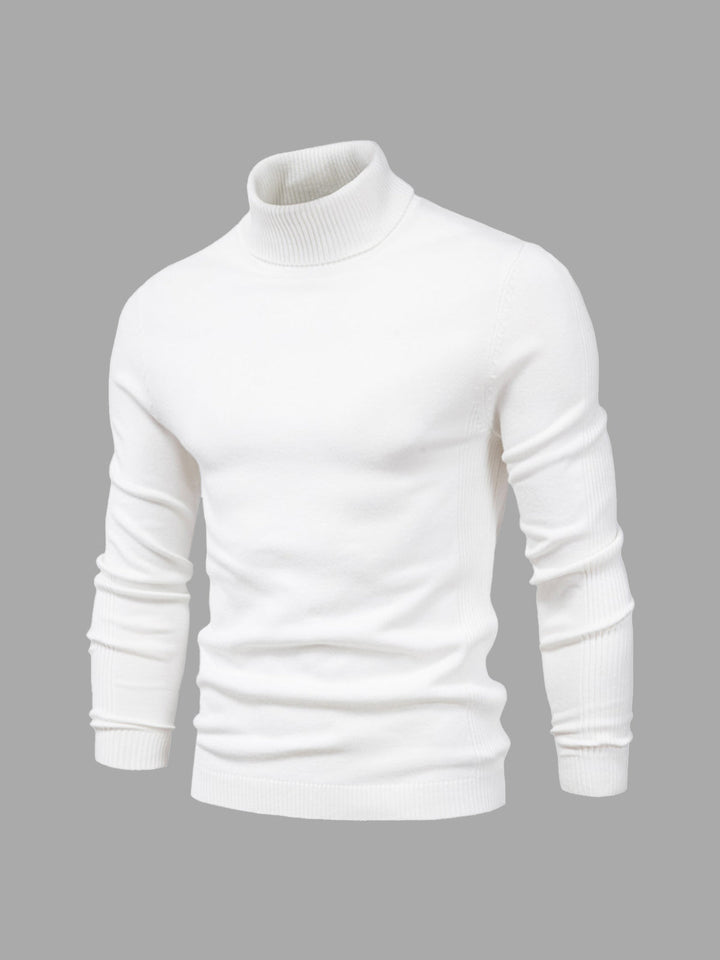 Pull homme à manches longues col montant | Coupe ajustée