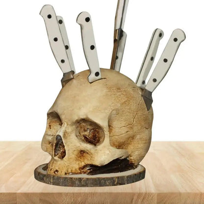 Handmade Gothic-style knife holder for up to 7 knives – Decorative storage for the kitchen