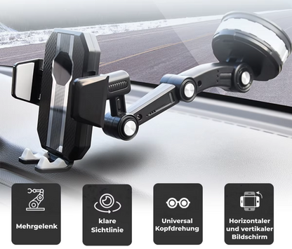 Handyhalterung Auto mit 360° Rotation und Starker Saugnapf-Haftung – Einhandbedienung für Smartphones
