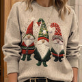 Hässlicher Weihnachtspullover für Damen – Lustiges gesticktes Gnome-Design 