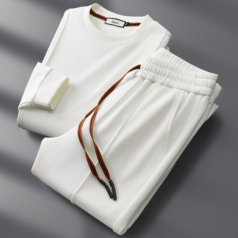 Herren Set mit langärmligem Rundhalsoberteil und Hose mit Kordelzug | Casual Outfit
