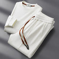 Herren Set mit langärmligem Rundhalsoberteil und Hose mit Kordelzug | Casual Outfit