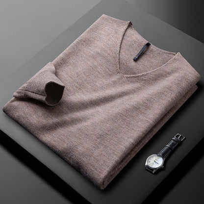 Herren Pullover mit langen Ärmeln und klassischem V Ausschnitt | Minimal Look