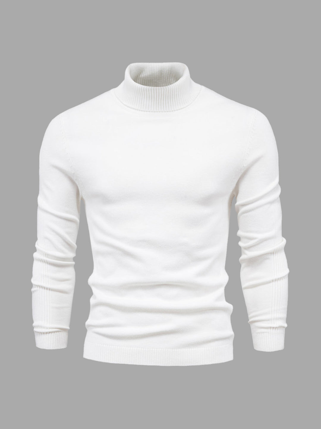 Pull homme à manches longues col montant | Coupe ajustée