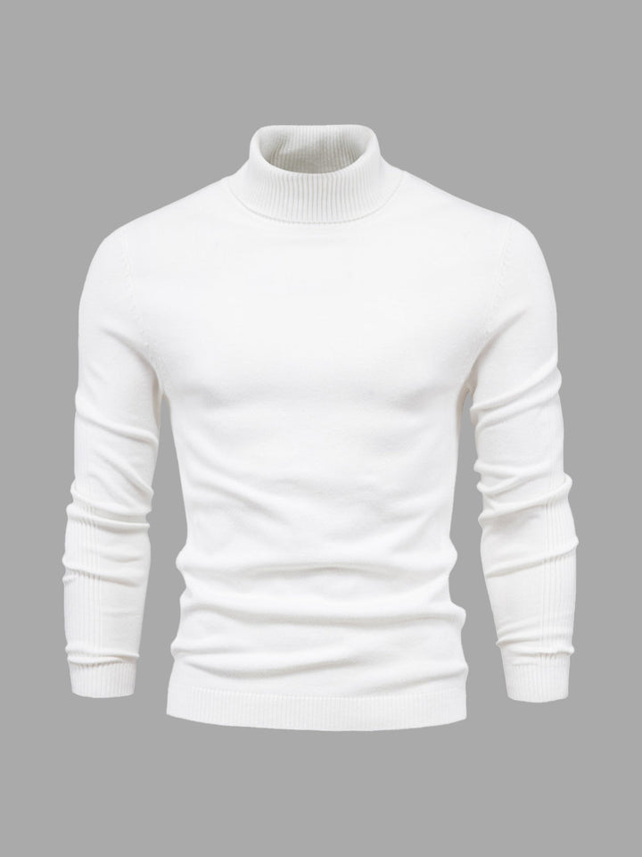 Pull homme à manches longues col montant | Coupe ajustée