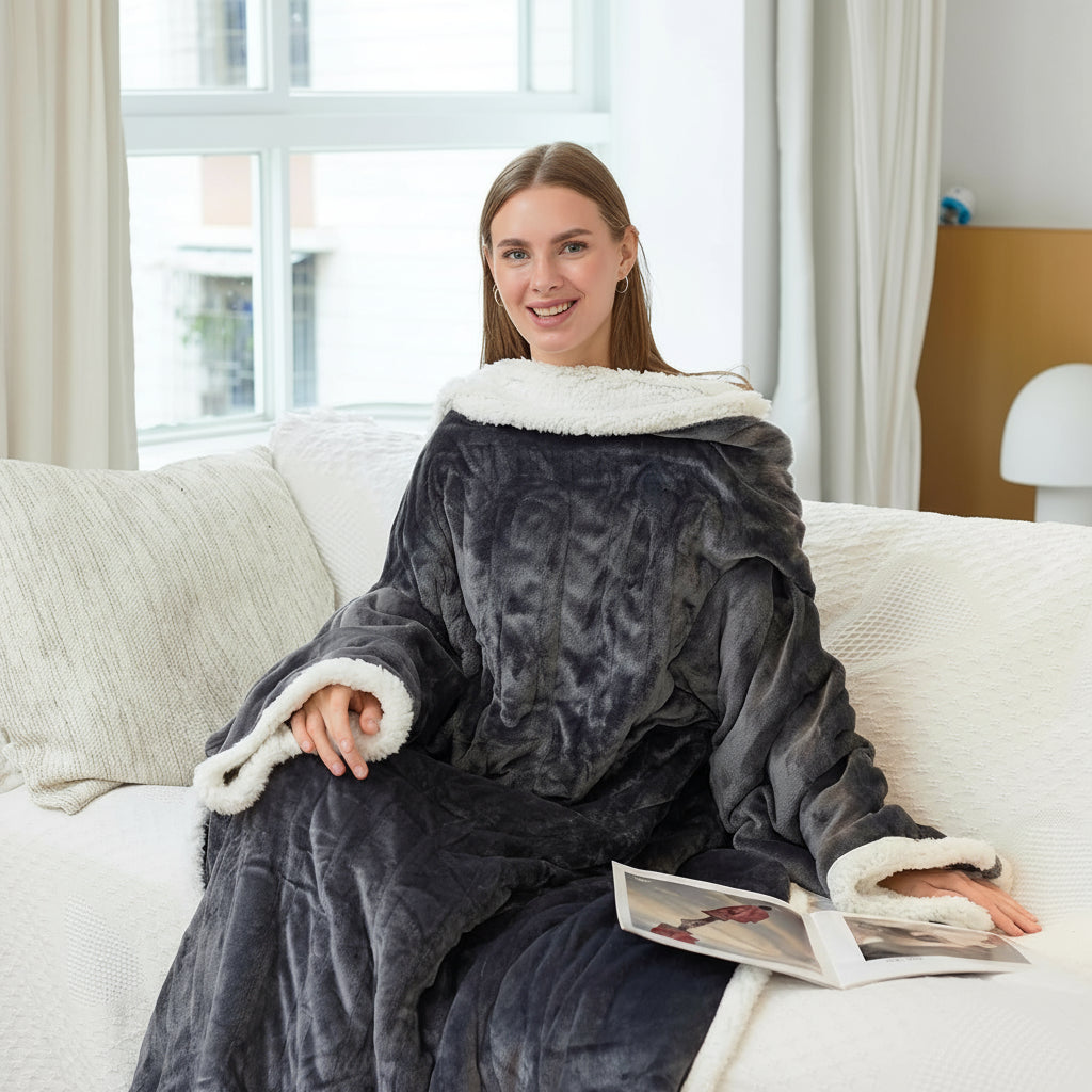 Heizdecke Tragbar Fleece Sherpa Wärmedecke Erwachsene 0