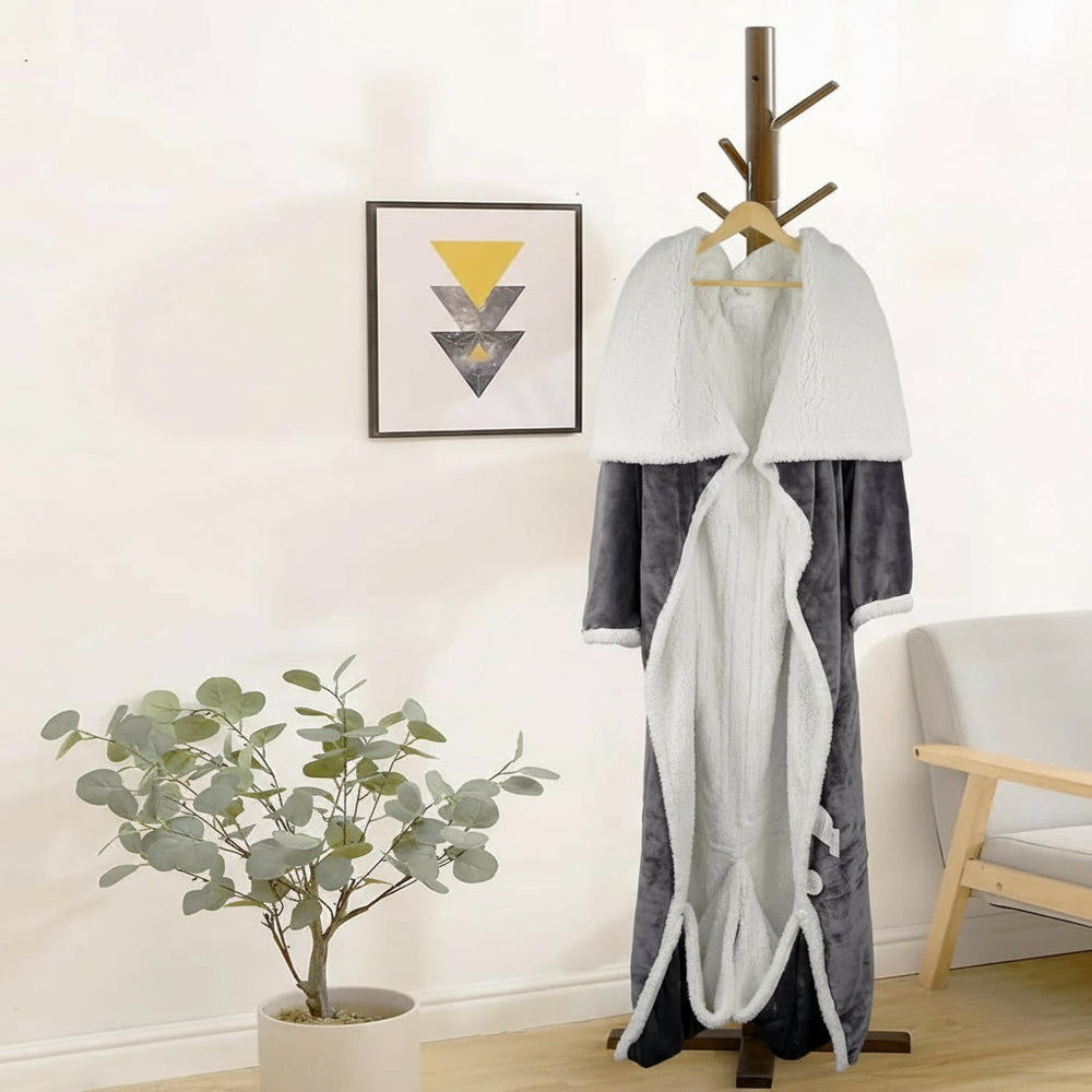 Heizdecke Tragbar Fleece Sherpa Wärmedecke Erwachsene 4