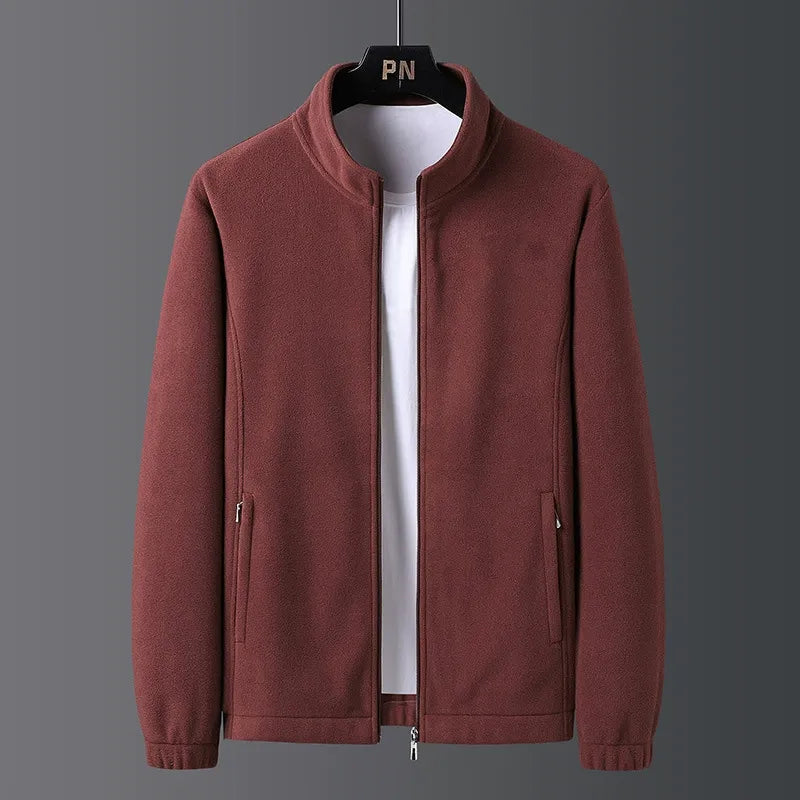 Herrenjacke – Normale Passform – Stehkragen – Durchgehender Reißverschluss – Elastischer Saum – Taschen