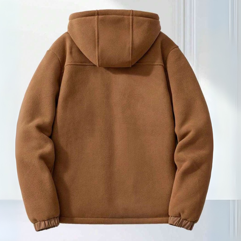 Herren-Fleecejacke mit Kapuze und Reißverschlusstaschen 2