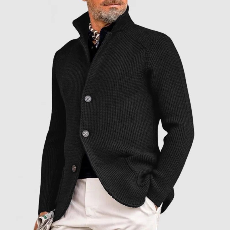 Herren-Strickjacke – Klassischer Pullover zum Knöpfen mit geripptem Design für einen anspruchsvollen Stil