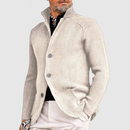 Herren-Strickjacke – Klassischer Pullover zum Knöpfen mit geripptem Design für einen anspruchsvollen Stil