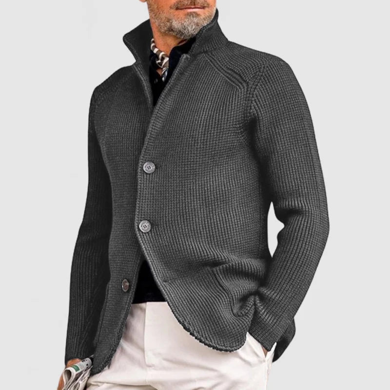 Herren-Strickjacke – Klassischer Pullover zum Knöpfen mit geripptem Design für einen anspruchsvollen Stil