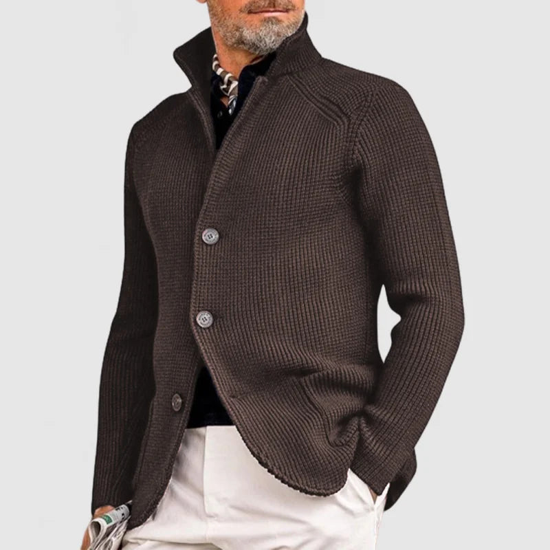 Herren-Strickjacke – Klassischer Pullover zum Knöpfen mit geripptem Design für einen anspruchsvollen Stil
