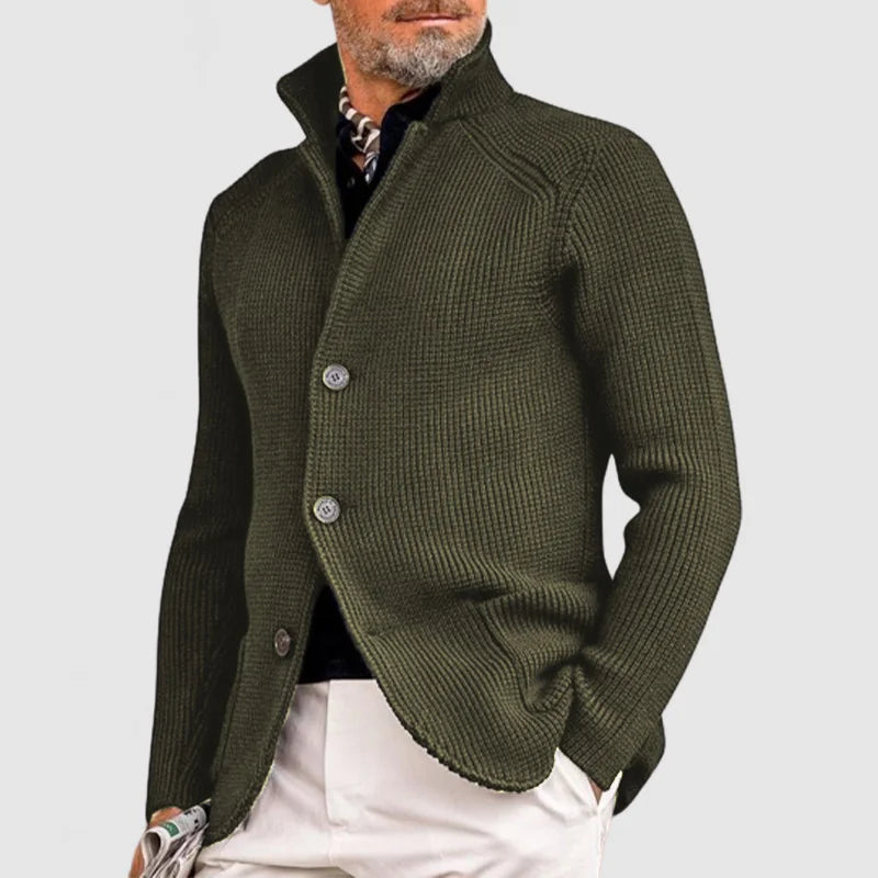 Herren-Strickjacke – Klassischer Pullover zum Knöpfen mit geripptem Design für einen anspruchsvollen Stil