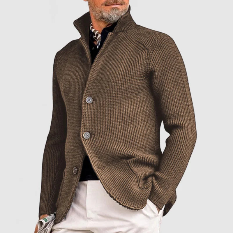 Herren-Strickjacke – Klassischer Pullover zum Knöpfen mit geripptem Design für einen anspruchsvollen Stil