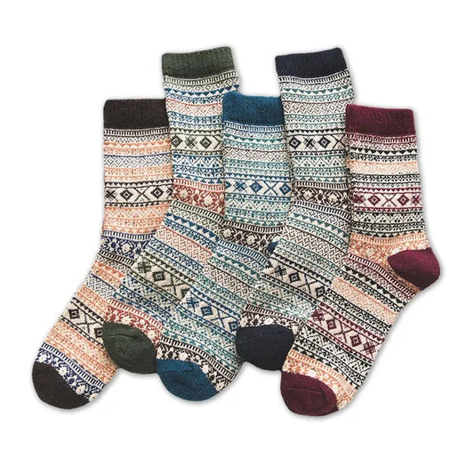Herren-Wollsocken-Set (5 Paar) | Warme, dicke Wintersocken im Retro-Stil 0
