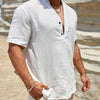 Herren Henley Shirt | Kurzarm Oberteil für Frühling Sommer