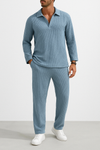 Herren-Lounge-Set aus weichem Material – lockere Passform mit langen Ärmeln und Hosen für gemütliche Tage