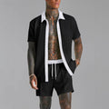 Herren Set aus Shirt und Shorts – Atmungsaktiv, Entspannte Passform, Elastischer Bund, Kurzarmdesign für Sommertage