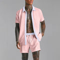 Herren Set aus Shirt und Shorts – Atmungsaktiv, Entspannte Passform, Elastischer Bund, Kurzarmdesign für Sommertage