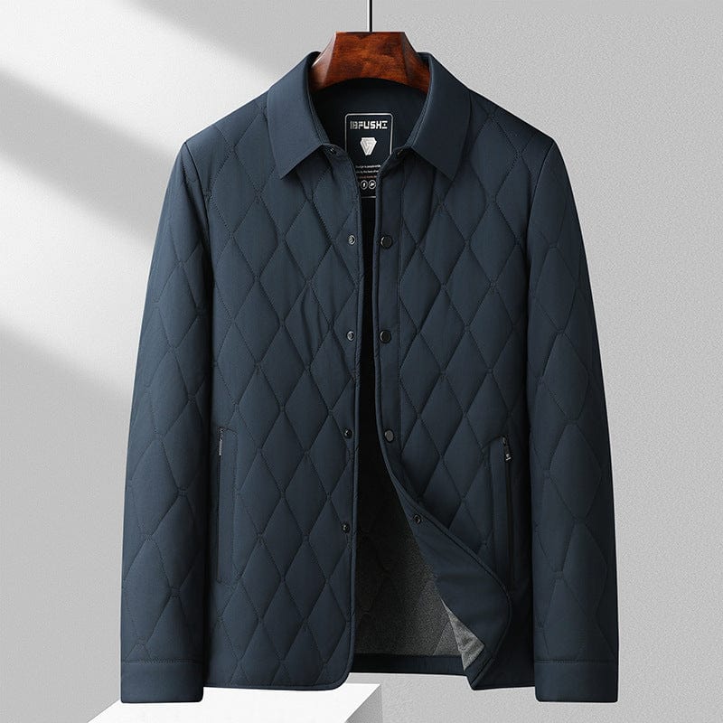 Herren Steppjacke – Rautenmuster – Regular Fit – Isolierte, hüftlange Oberbekleidung