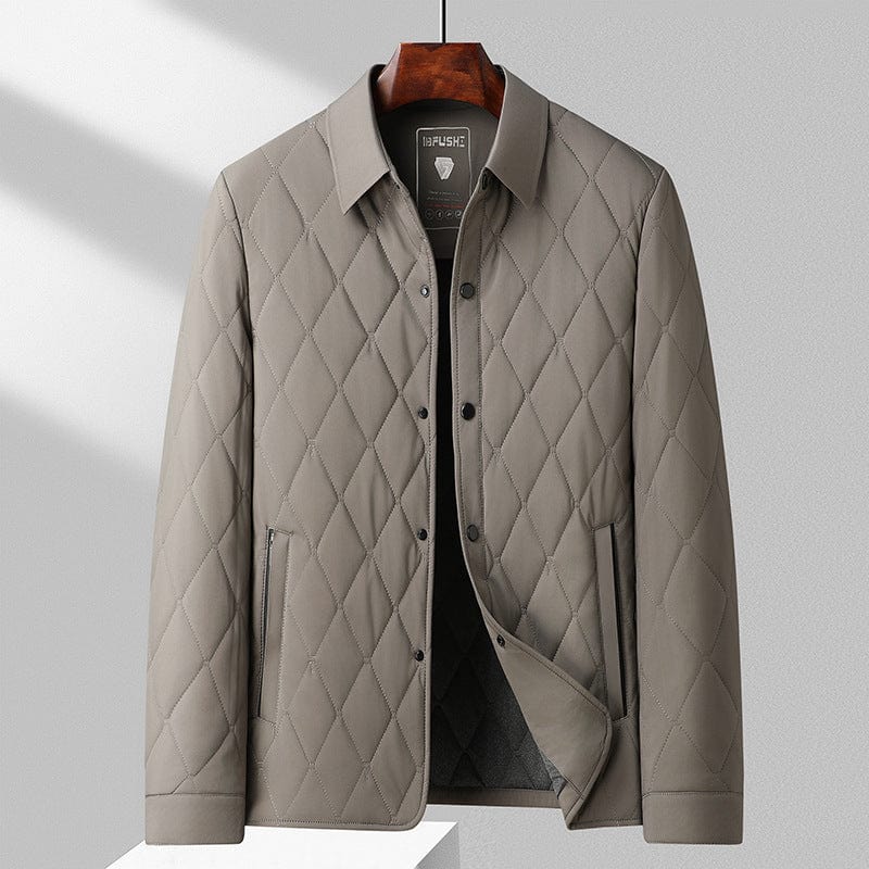 Herren Steppjacke – Rautenmuster – Regular Fit – Isolierte, hüftlange Oberbekleidung